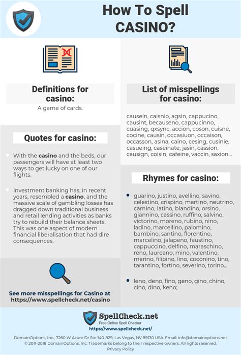 definition of a casino - how to spell casino.